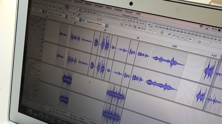 Bildschirm mit Audacity Programm