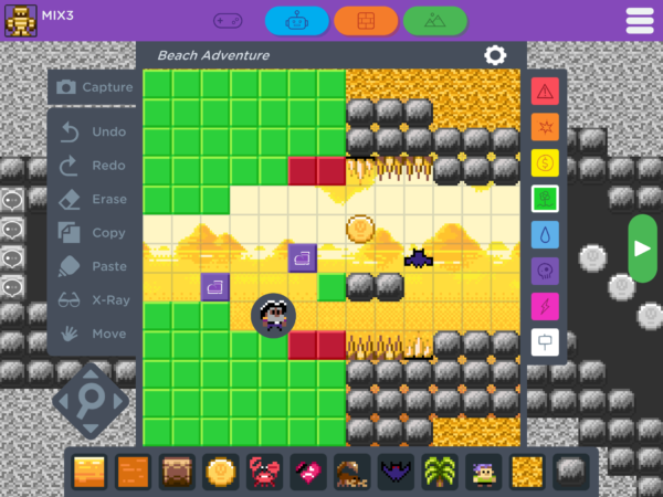 Bearbeitungsmenü von Bloxels edu